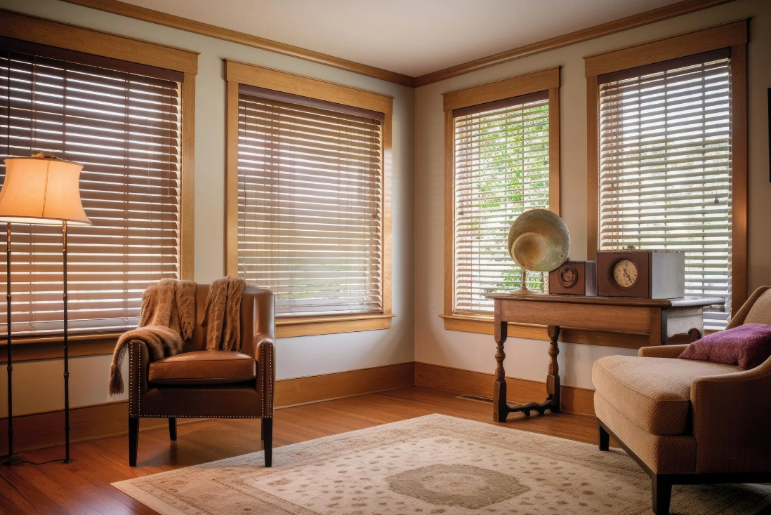 Wooden horizontal blinds